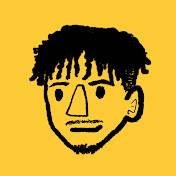 Stylized outline of a man with kinky hair, against a yellow background. One corner of his mouth is curled up in a smile.